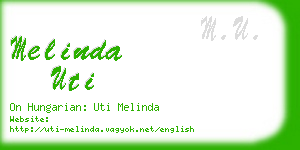 melinda uti business card